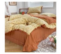 QTANZIQI Duvet Cover Sets Duvet Cover Washed Microfiber Quilt Cover Sets 4 Pieces Bedding Sets, Boho Bedding Sets for Home, Super Soft Comforter Covers, Pumpkin Bedding Set (Color : 16, Size :