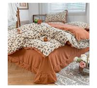 QTANZIQI Duvet Cover Sets Duvet Cover Washed Microfiber Quilt Cover Sets 4 Pieces Bedding Sets, Boho Bedding Sets for Home, Super Soft Comforter Covers, Pumpkin Bedding Set (Color : 2, Size :