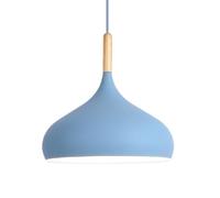 QTANZIQI E27 Base Single Head Chandelier - Colorful Metal Pendant Light for Bedroom, Restaurant, and Bar Northern European Style(Blue,25cm)