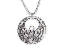 QTANZIQI Egyptian Goddess Isis Pendant Necklace For Women Magic Power Amulet Stainless Steel Jewelry present