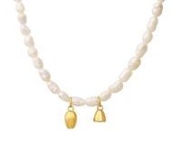 QTANZIQI Fascinating Necklace Pendant Chain Men Women Jewellery Natural Artificial Pearl Necklace Women'S Lotus Pendant Necklace