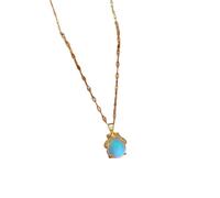 QTANZIQI Fashion cute and harmless seven-star ladybug necklace crystal clear crystal aurora bee ladybug personality design pendant present