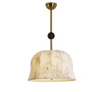 QTANZIQI French Retro Solid Wood Light,Led Romantic Fabric Bedroom Hanging Wire Type Ceiling Lamp,Living Room Chandelier,for Study Lighting Lanterns/a/60Cm