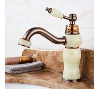 QTANZIQI Full Copper Basin Faucet with Antique for Hot and Cold Water