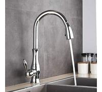 QTANZIQI Gold Pull-Down Kitchen Faucet, Rotating Mixer Tap, Rose Water Tap for Sink, Stylish Bathroom &, Hot Cold Water, Easy Clean Sprayer