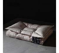 QTANZIQI Goose Feathers and Down White Pillows with Jacquard Fabric Cover, Soft Comfort Pillow for Back, Stomach, Side Sleepers, Bed Pillow Set of 2, Standard Size 48 X 74 CM,Silver