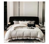 QTANZIQI Grey Marble Bedding Set Cotton Sateen Luxury 1000TC Frame Patchwork Duvet Cover Bed Sheet Pillow Shams Double Queen 4Pc,Bedding,B,FITTED BED SHEET_KING 4PC