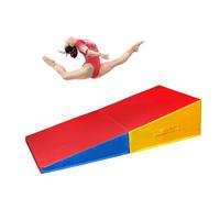 QTANZIQI Gymnastics Inclined Mat, Cheese Wedge Skill Shape Tumbling Mats With Carrying Handle And Foldable Design For Home Fitness, Gymnastics Training, Dance Yoga Stretchin