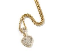 QTANZIQI Hip Hop 5A+ CZ Stone Paved Bling Ice Out Heart Pendants Necklaces for Men Women Unisex Rapper Jewelry Color