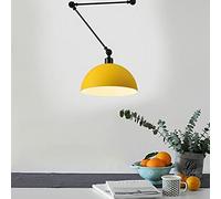QTANZIQI Industrial Hanging LampLong Arm Folding Light with E27 Socket Retro Vintage Adjustable Swivel Ceiling Fixture for Dining Room Kitchen & Living SpaceYellow