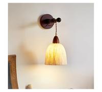 QTANZIQI Japanese Style Rice Paper Vintage Hand Made Led Wall Lamp for Home Decor Bedroom Living Room,