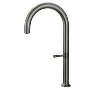 QTANZIQI Kitchen Bath Taps Basin Faucet Rotation Stainless Steel Sink Single Handle Cold and Hot Water Mixer for Hotel Public Place,Gun Grey
