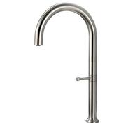 QTANZIQI Kitchen Bath Taps Basin Faucet Rotation Stainless Steel Sink Single Handle Cold and Hot Water Mixer for Hotel Public Place,Brushed Silver