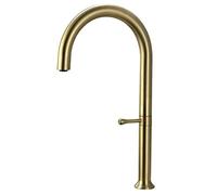QTANZIQI Kitchen Bath Taps Basin Faucet Rotation Stainless Steel Sink Single Handle Cold and Hot Water Mixer for Hotel Public Place,Brushed Gold
