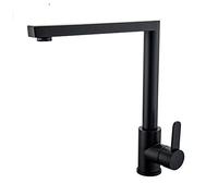 QTANZIQI Kitchen Black Faucet Fine Stainless Steel Hot and Cold Water Mixer Stainless Steel Kitchen Sink Faucet Single Handle with Aerator