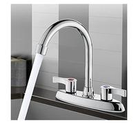 QTANZIQI Kitchen Faucet Rotating hot and Cold Basin Sink Mixer washbasin Bathroom Kitchen Faucet Copper Double Hole Double Handle (Color : B-Type)