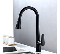 QTANZIQI Kitchen Faucet with Pull Down Sprayer, for Sink 3 Function,360 Degree Swivel Spout Water, Out Single Hole Handle,Black