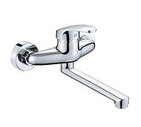 QTANZIQI Kitchen Faucets Wall Mount Hot and Cold 360 ° Swivel Brass Kitchen Sink Faucet-15Cm