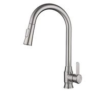 QTANZIQI Kitchen Mixer Taps with Pull Out Spray 360° Rotation Retractable Hot and Cold Nozzle 2 Modes Stainless Steel Wire Brushed Kitchen Taps
