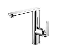 QTANZIQI Kitchen Sink Tap, Taps Mixer with Spray Solid Brass Single Lever Hole Hot and Cold Faucet Ceramic Valve Core,A Faucets(Khaki)