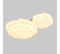 QTANZIQI LED rose ceiling light, cream style full spectrum eye protection chandelier, for living room bedroom light fixtures,2 heads