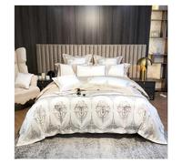 QTANZIQI Luxury Embroidery Bedlinen 1200TC Cotton Bedding Set Duvet Cover Flat Sheet Pillowcases 4pcs,Bedding,One Color,King size 4 pcs