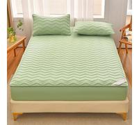 QTANZIQI Luxury Green 120x200cm Mattress Protector Soft Breathable and Non Noisy Fitted Style with Extra Deep Pocket for Bed Sheets Ideal for a Cosy Night's Sleep
