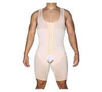 QTANZIQI Men's One-Piece Shapewear Weight Loss Full Body Tummy Control Bodysuit Plus Size Waist Trainer Breathable (Beige 6X)