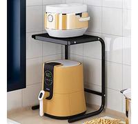 QTANZIQI Microwave Rack, Kitchen Countertop Rack Toast Space Saving Manager Storage Floor (Color : Black, Size 33x30x47CM)
