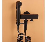 QTANZIQI Muslim Bidet Faucets Black Finish Brass Cold Water Toilet Corner Valve Handheld Hygienic Shower Head Anal Cleaning Ass Bidet Style 9