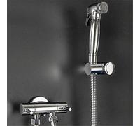 QTANZIQI Muslim Bidet Faucets Brush/Black Cold Water Toilet Corner Valve Handheld Hygienic Shower Head Anal Cleaning Ass Bidet Chrome B