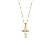 QTANZIQI New Crystal Cross Pendant Stainless Steel Necklaces For Women Korean Jewelry Goth Daily Wear Neck Chain