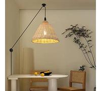 QTANZIQI Night light, in Cord Bamboo Pendant Lighting for Kitchen Island, Rattan Ceiling Hanging Wicker Lamp, Basket Chandelier Wall Light Fixture for Living Room Dinin