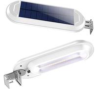 QTANZIQI Night light,Solar Gutter Lights Outdoor, Super Bright 18 LED Deck Light Waterproof Wall Lamps Dusk to Dawn for Garden Fence Garage Pathway (Cool White Light) White