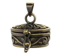 QTANZIQI Old Brass Can Open Hollow Commemorative Picture Necklace Pendant Antique Personalized Trend Love Jewelry Gawu Box