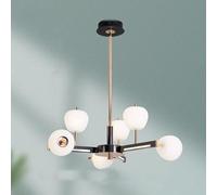 QTANZIQI oval chandelier, light luxury living room molecular light, creative dining lighting, bedroom chandelier,6 head square