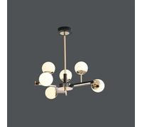 QTANZIQI oval chandelier, light luxury living room molecular light, creative dining lighting, bedroom chandelier,6 head round