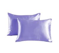 QTANZIQI Pillowcase 2pc Satin Pillowcase - Silky Pillow Cases For Hair And Skin With Envelope Closure(Lilac,20x36 IN)