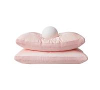 QTANZIQI Pink Mulberry Silk-Filled Pillow for Adults, Ultra-Soft Mulberry Silk Neck Pillows for Side, Back & Stomach Sleeping, Pair of Standard Size 19" x 29" Bed Pillow Insert with Embroidery Cotton