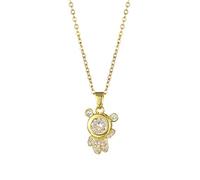 QTANZIQI Sense Lovely Space Panda Pendant Necklaces For Women 18k Plated Female Sweet Choker Chain Jewelry