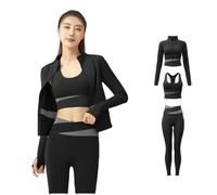 QTANZIQI shapewear 3 Piece Yoga Set Women Fitness Gym Yoga Wear Women Sportswear