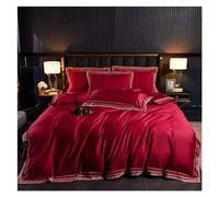QTANZIQI Silvery Grey Cotton Bedding Set Luxury Chic Gold Embroidery Bedclothes Super Soft Duvet Cover Bed Sheet Pillowcases,Bed,C,King