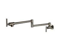 QTANZIQI Sink Taps,Kitchen Folding Faucet Stretch 360° Rotation Brass Wall-Mounted Single Cold Water Bathroom Basin Tap/Brushed
