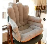 QTANZIQI Soft Fluffy Lumbar Support Seat Cushion - Anti-Slip Desk Chair Pad for Home Office & Gaming Chairs Cream Fleece Back Pillow Versatile for Bleacher & Armchair (Beige)
