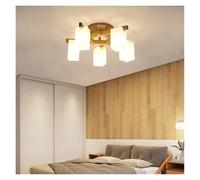 QTANZIQI Solid Wooden Chandelier Living Room Bedroom Kitchen Ceiling Pendant Lamp LED Lights
