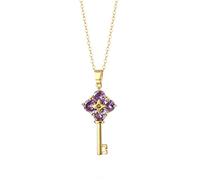 QTANZIQI Sweet Romantic Open Your Heart Key Pendant Necklaces For Women Korean Steel Jewelry Female present