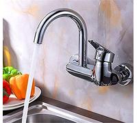 QTANZIQI The Brass Body Into The Wall Mounted Kitchen Faucet Single Handle Hot and Cold Water Mixer Kitchen Sink Faucet Chrome Single Handle Laundry Pool Water Mixing Valve Torneira Cozinha