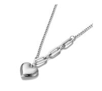 QTANZIQI Trend Necklace Pendant Chain Men Women Jewellery Fashion Lovely Heart Charm Pendant Necklaces Bohemia Link Chain Necklace For Women Steelcolor
