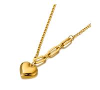 QTANZIQI Trend Necklace Pendant Chain Men Women Jewellery Fashion Lovely Heart Charm Pendant Necklaces Bohemia Link Chain Necklace For Women -Color