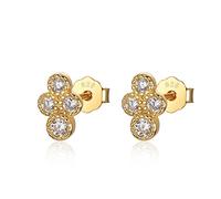 QTANZIQI TXCLTS S925 Sterling Silver Zircon Stud Earrings Female Cute Gold Turtle Star Moon Fashion Jewelry Birthday Gift Clip Earring